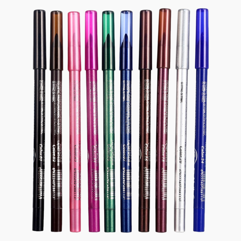 10 färgade gelpennor för eyeliner